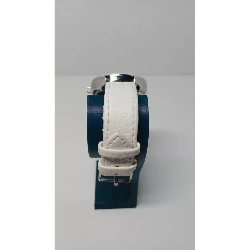 Anne Klein AK1129 Women's Watch White Band & Dial Mixed Leather Band